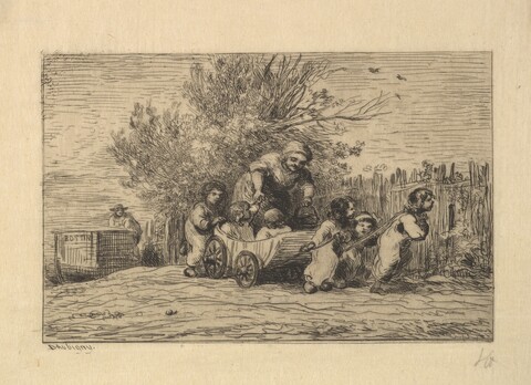 Children Pulling a Cart