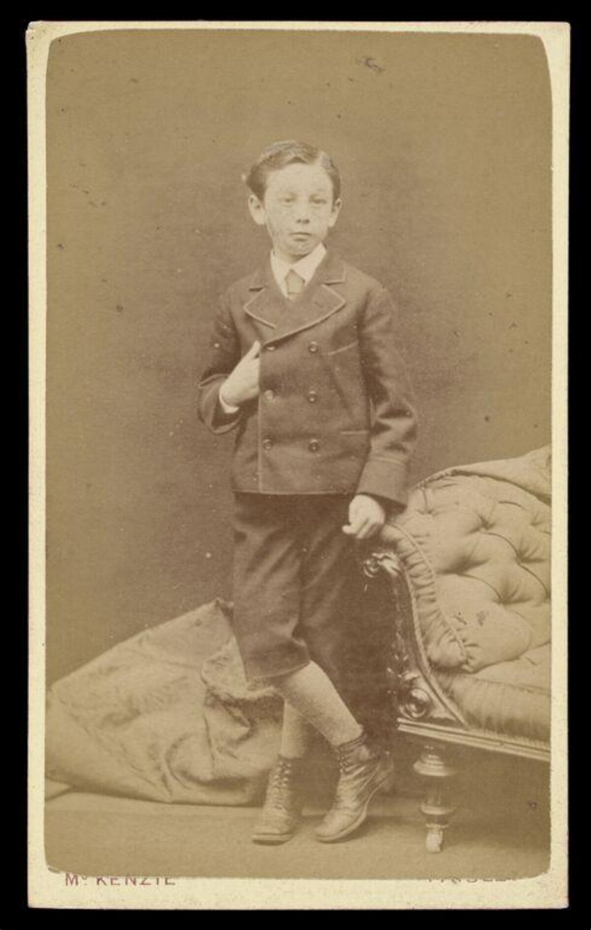 Vintage Studio Portrait of Young Boy