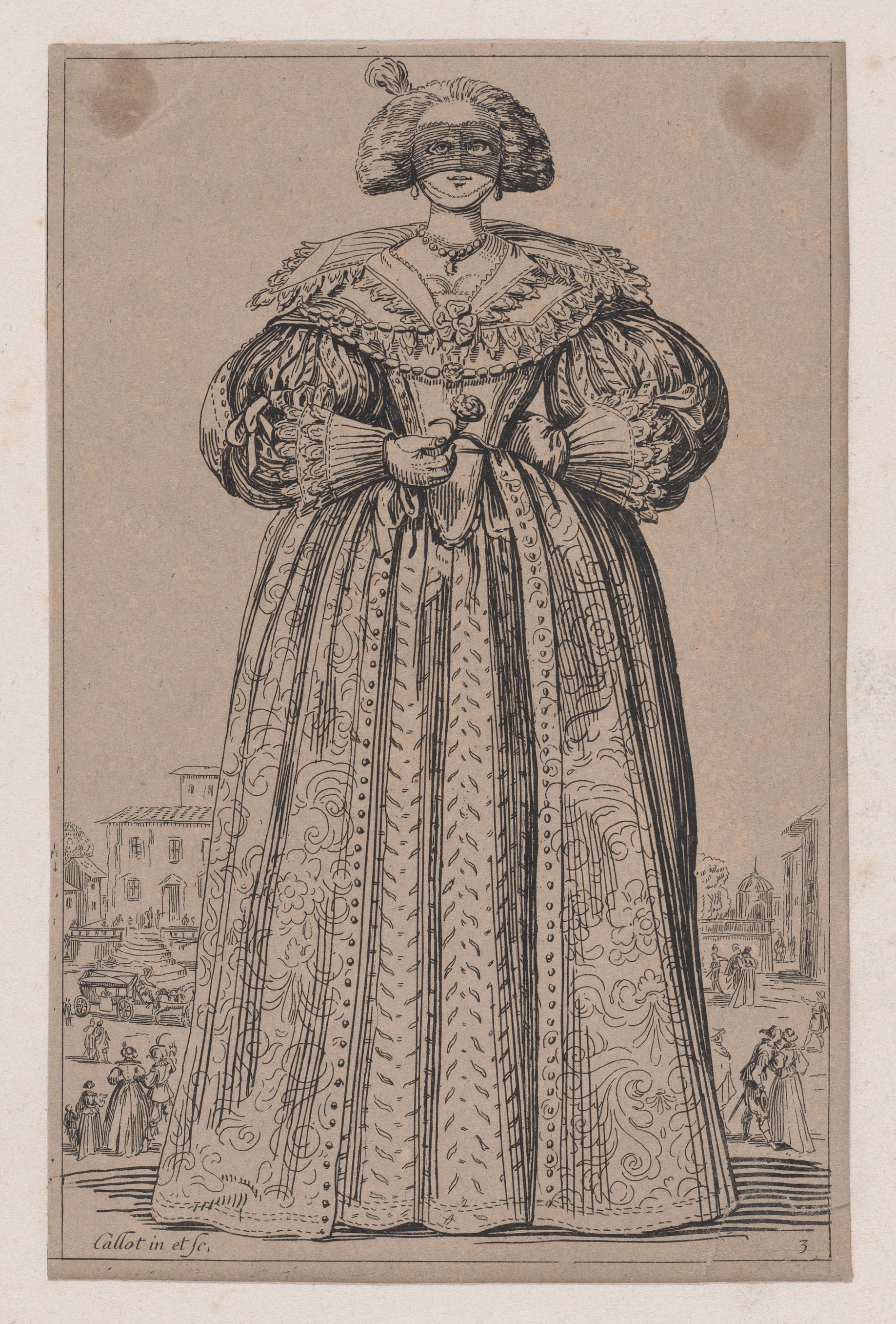 Masked Noblewoman Engraving