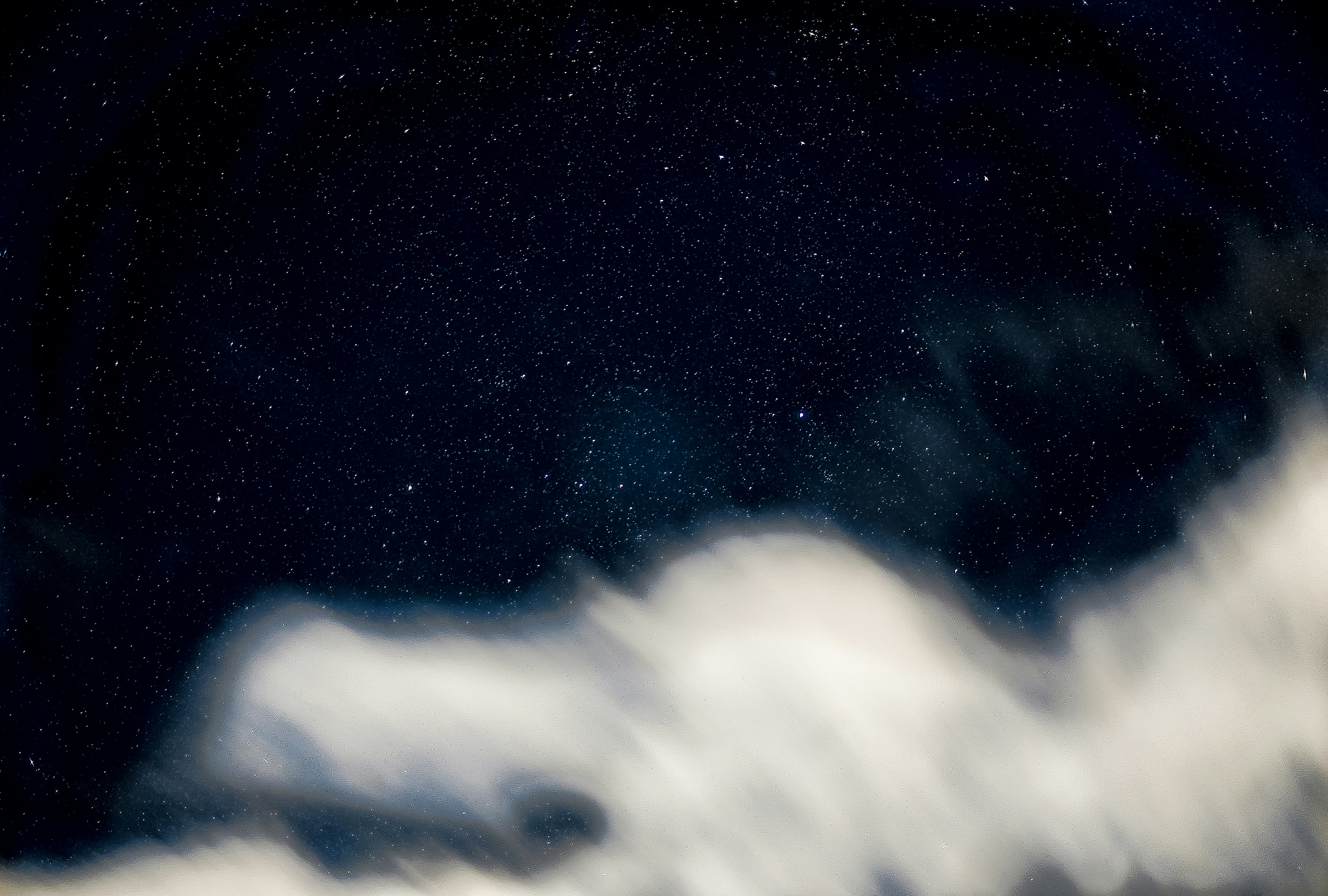 Starry Night Sky with Clouds