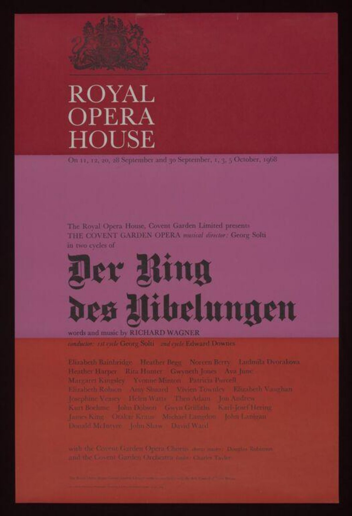 1968 Royal Opera House Wagner Poster