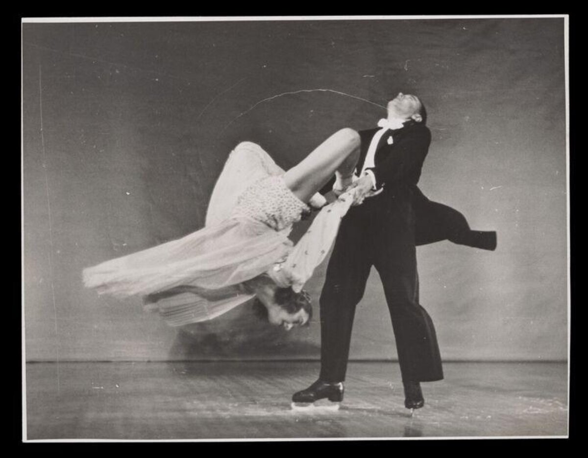 Vintage Pair Ice Skating Performance