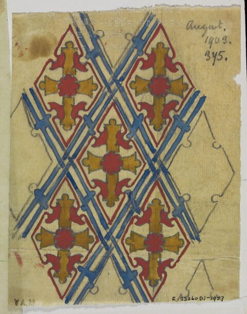 1903 Geometric Decorative Pattern Sketch