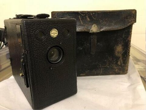 Vintage Box Camera With Original Case