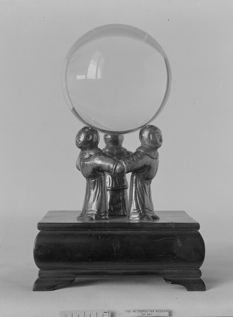 Crystal Ball on Three Children Silver Stand