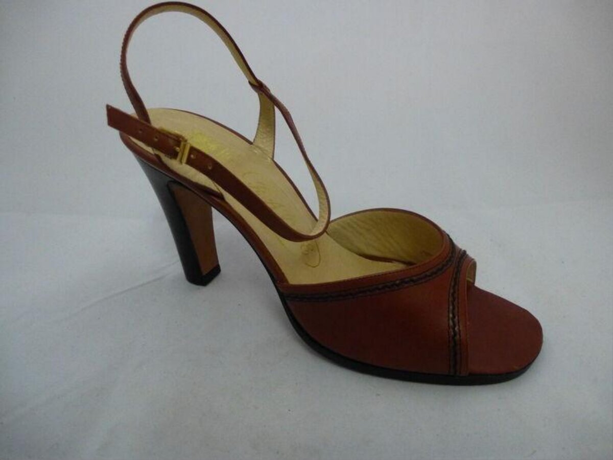 Brown Slingback High Heel Sandal