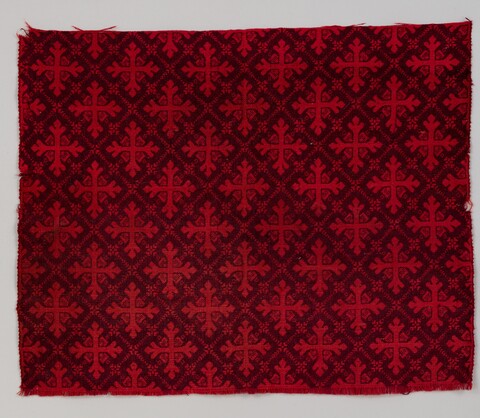 Red Cross Patterned Textile Fragment