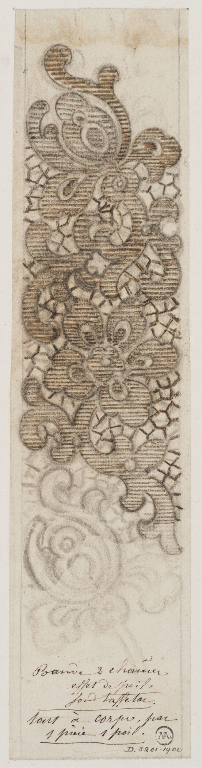 Vintage Ornate Textile Design Sketch
