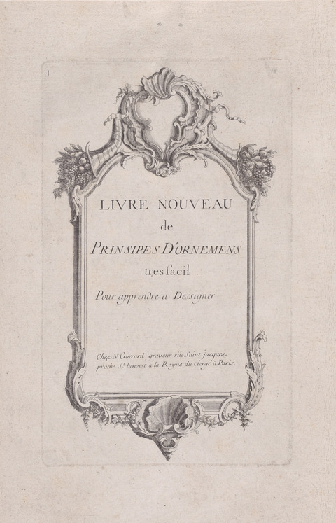 Antique French Ornament Design Book Title Page