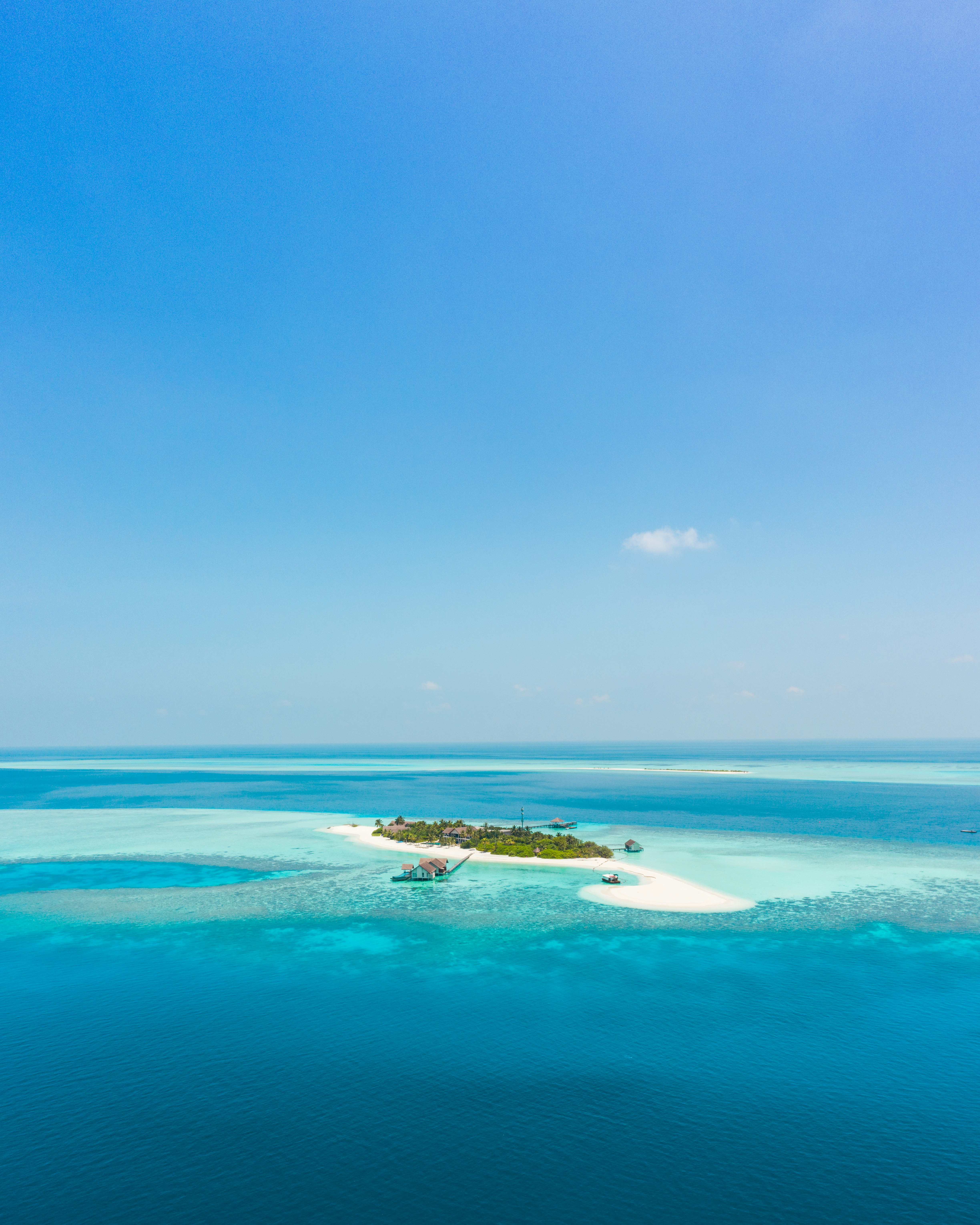 Aerial View of Tropical Private Island