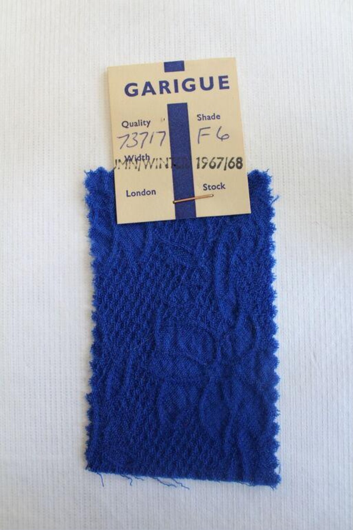 Vintage Blue Fabric Swatch Card