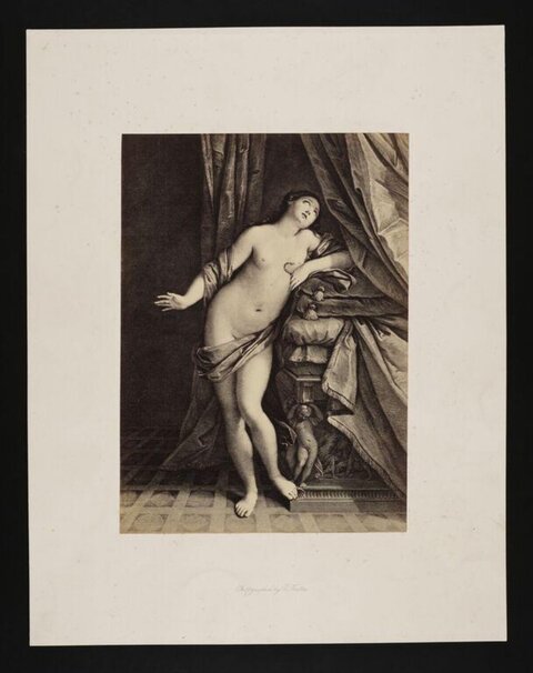 Classical Engraving of Nude Woman