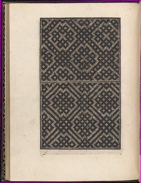 Black Geometric Pattern on Antique Book Page