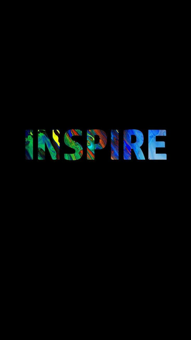 Colorful INSPIRE Text on Black Background
