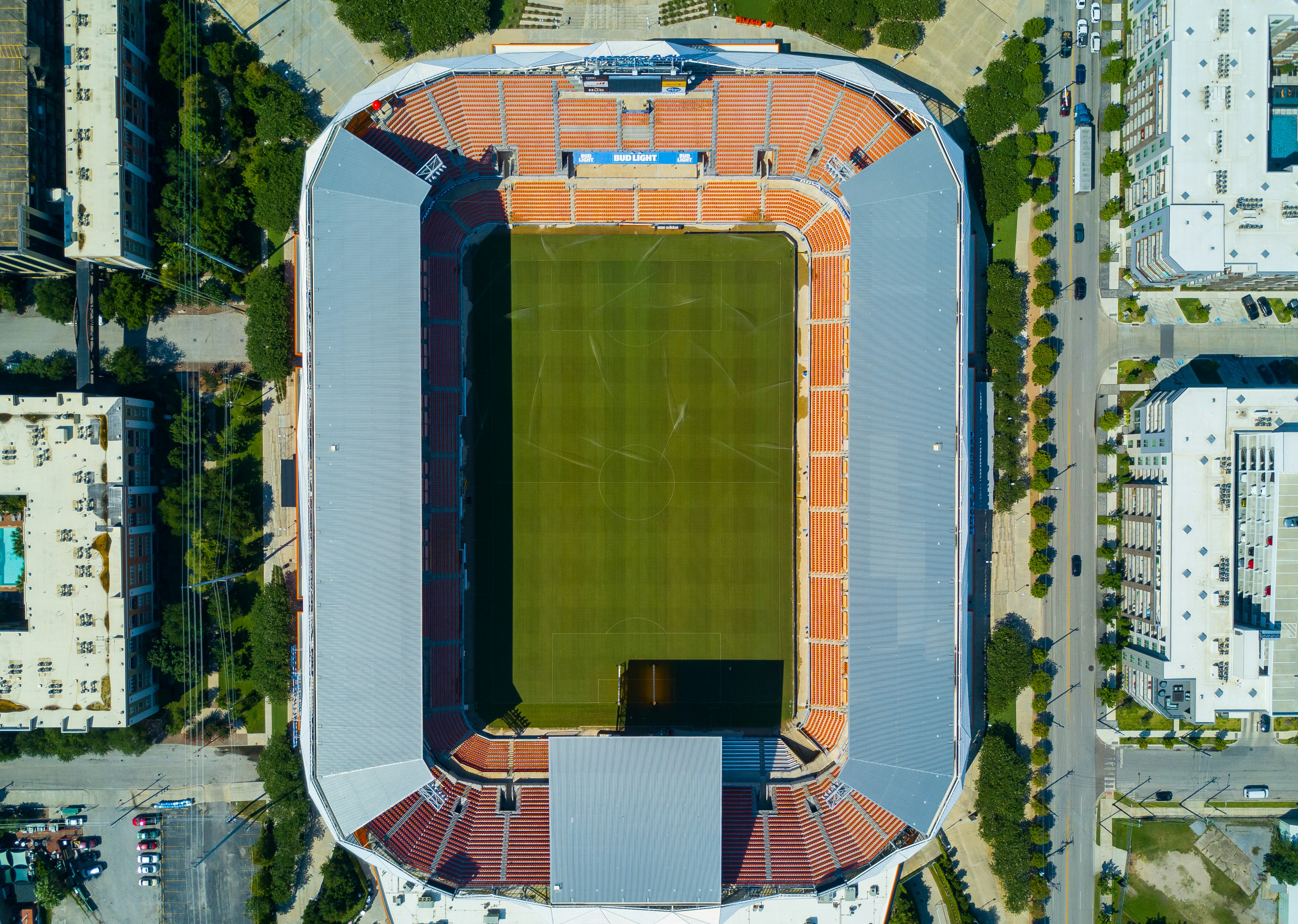 Aerial View of Soccer Stadium