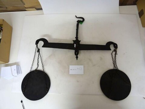 Vintage Black Iron Balance Scale