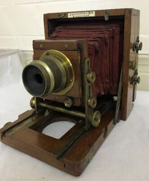 Vintage Wooden Folding Camera