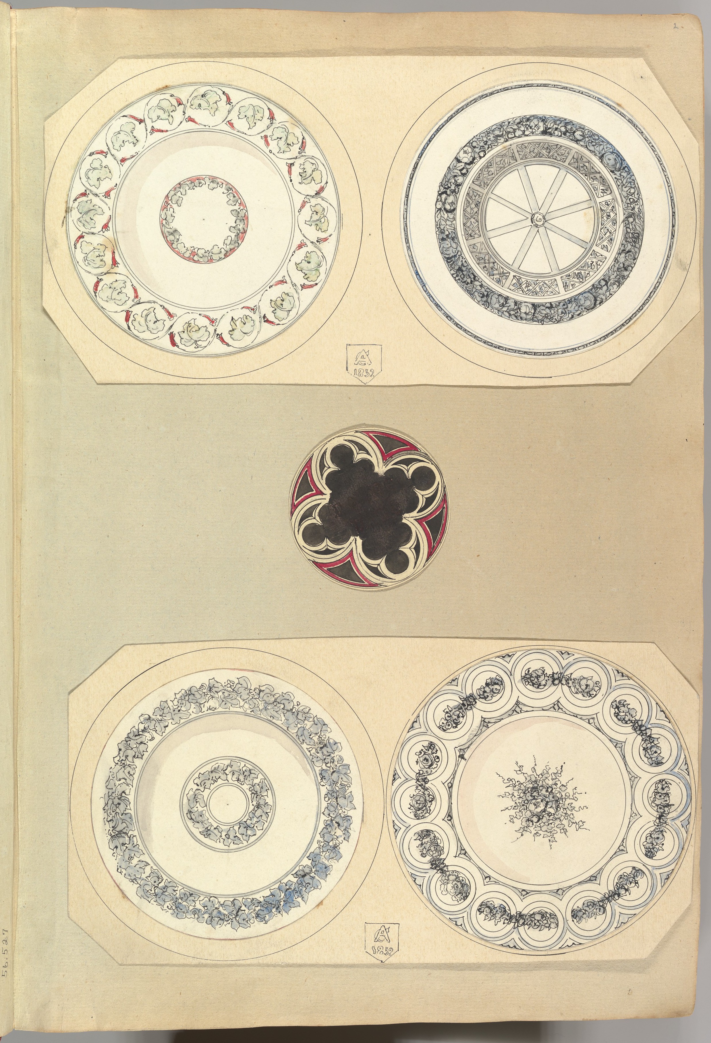 Five Circular Decorative Design Sketches