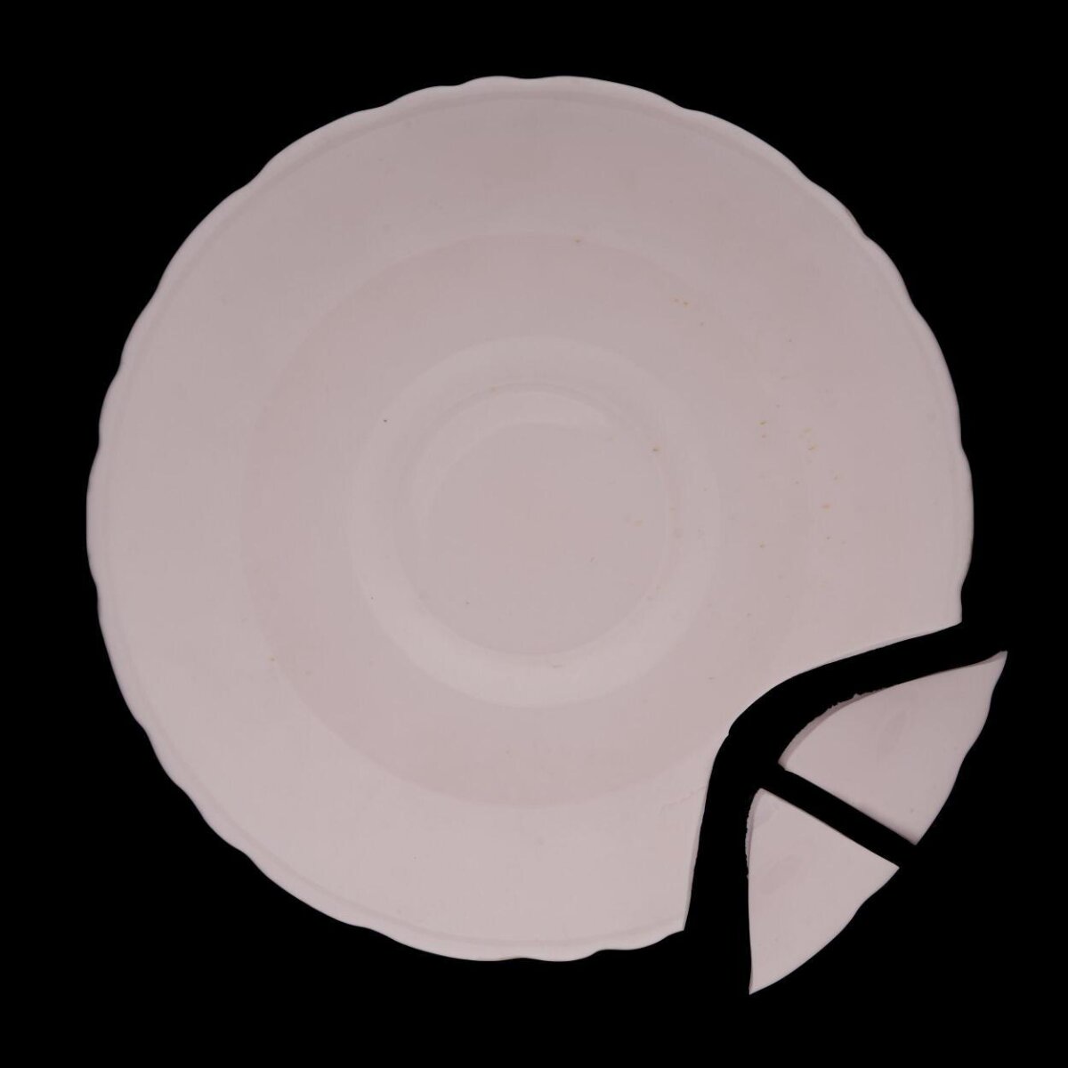 Broken White Ceramic Plate