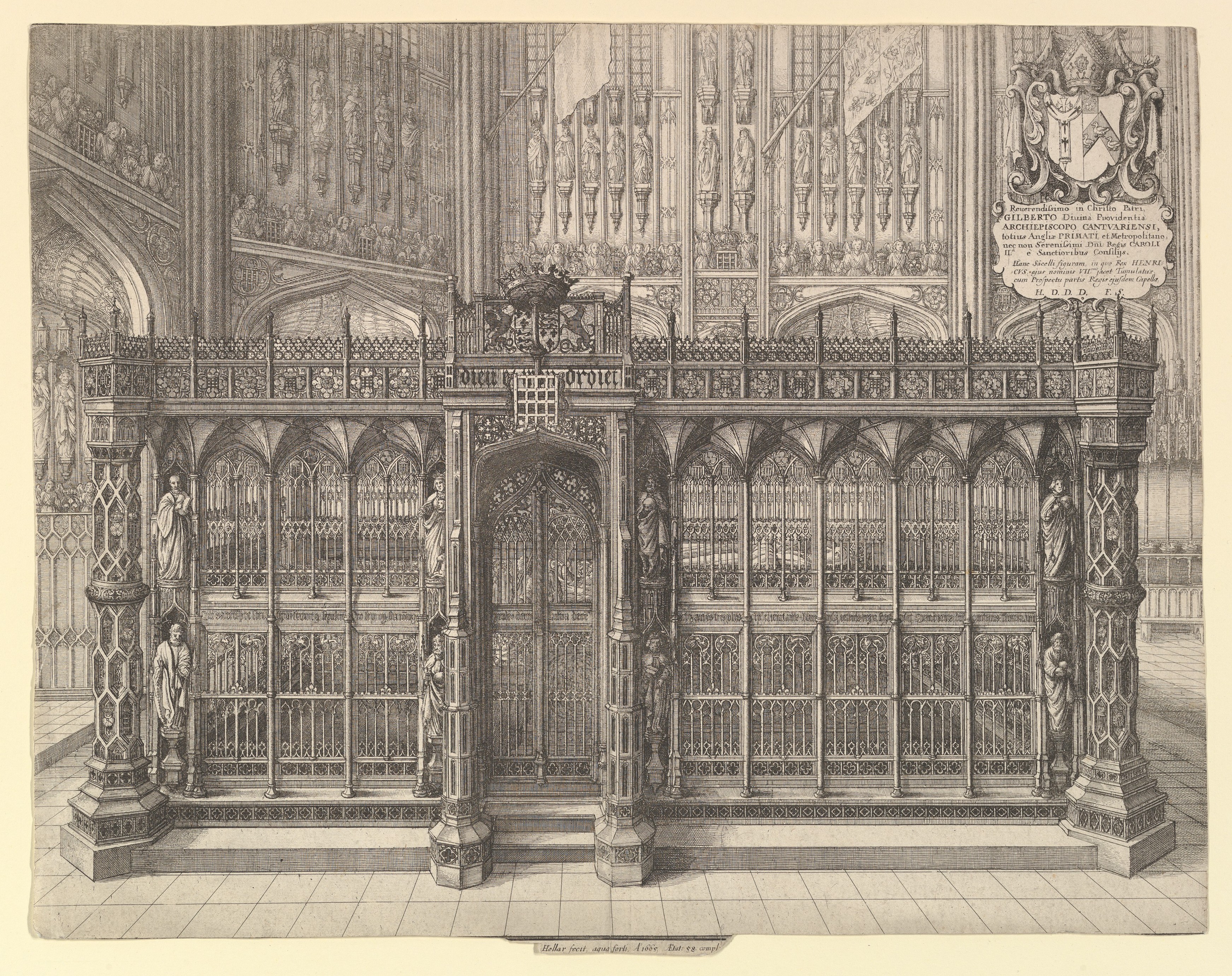 Gothic Cathedral Choir Screen Engraving