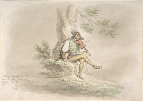 Roving Fiddler Resting Under Tree