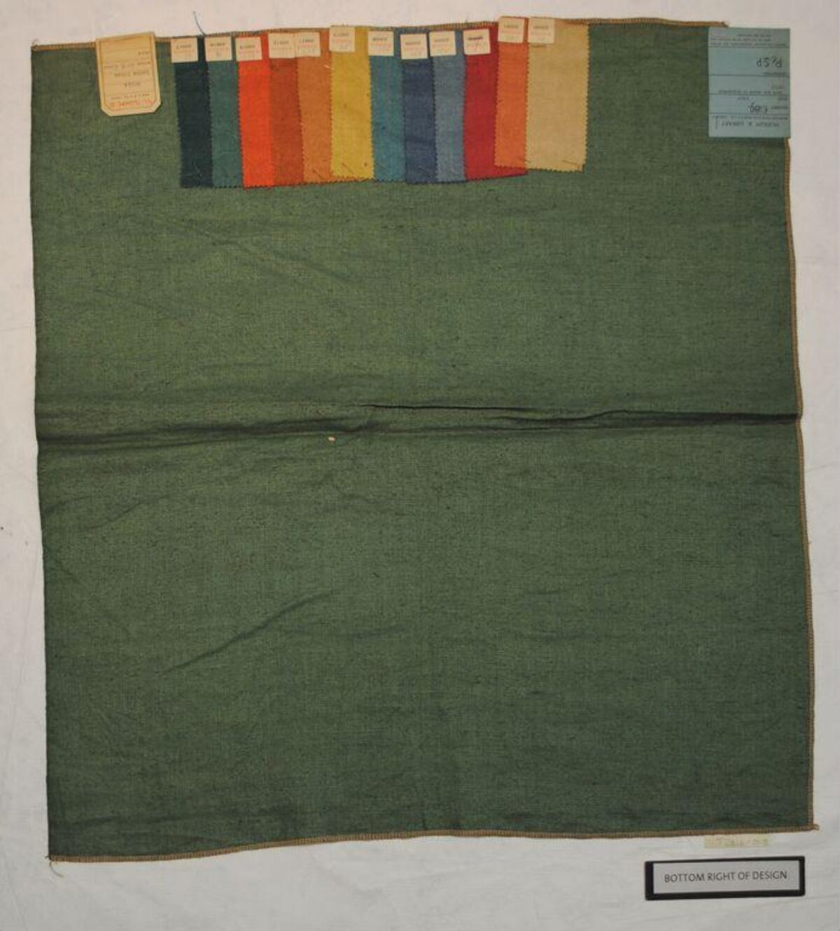 Vintage Green Fabric Color Swatch Card