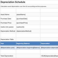 Depreciation Schedule