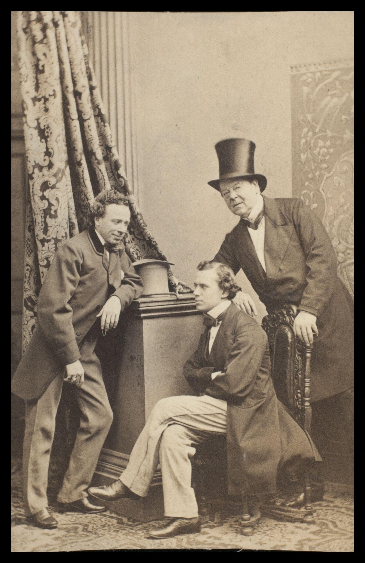 Three Victorian Men Studio Portrait