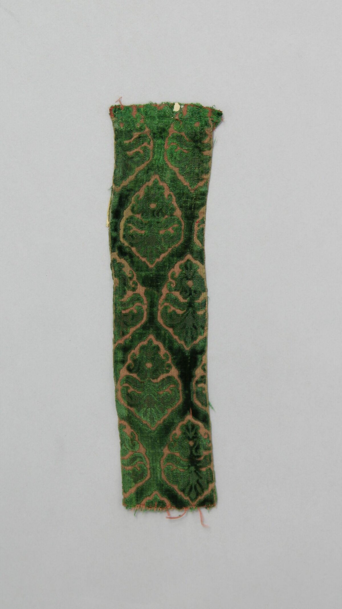 Green Patterned Antique Textile Fragment