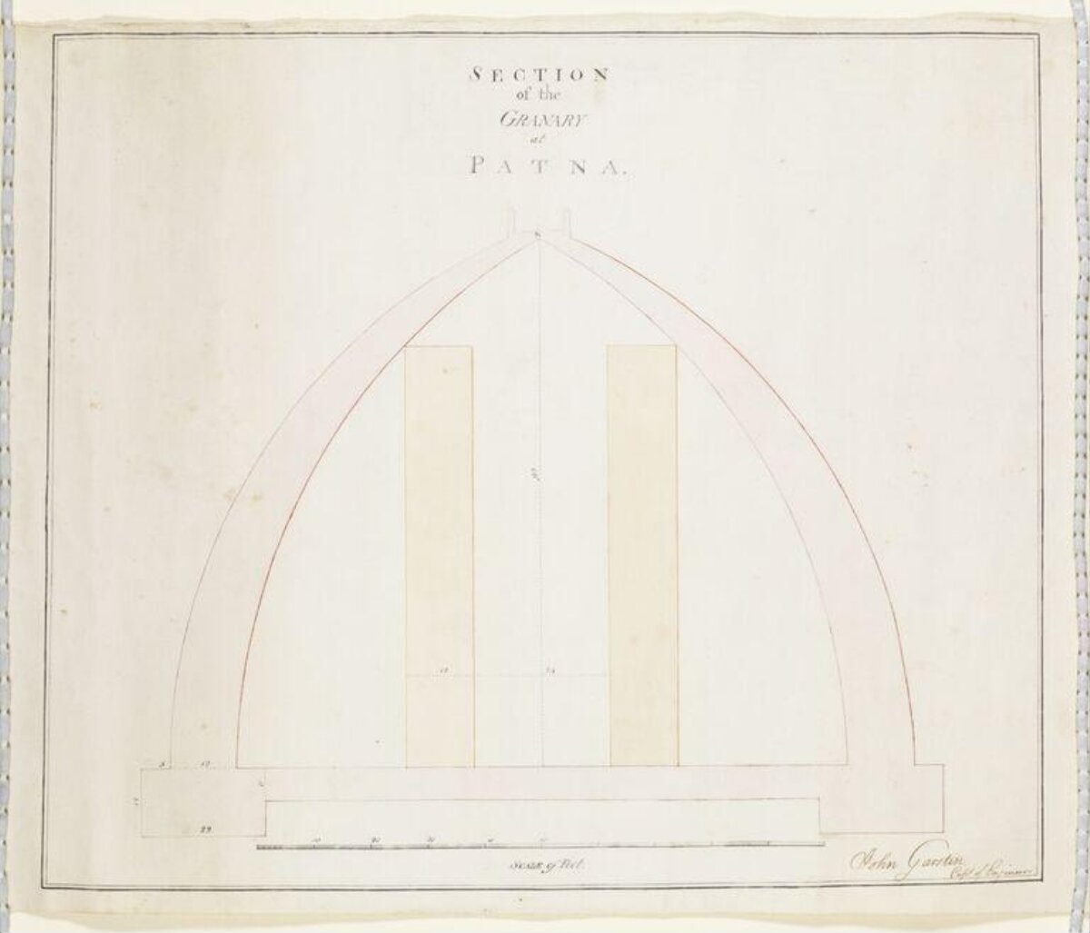 Section Drawing of Patna Granary