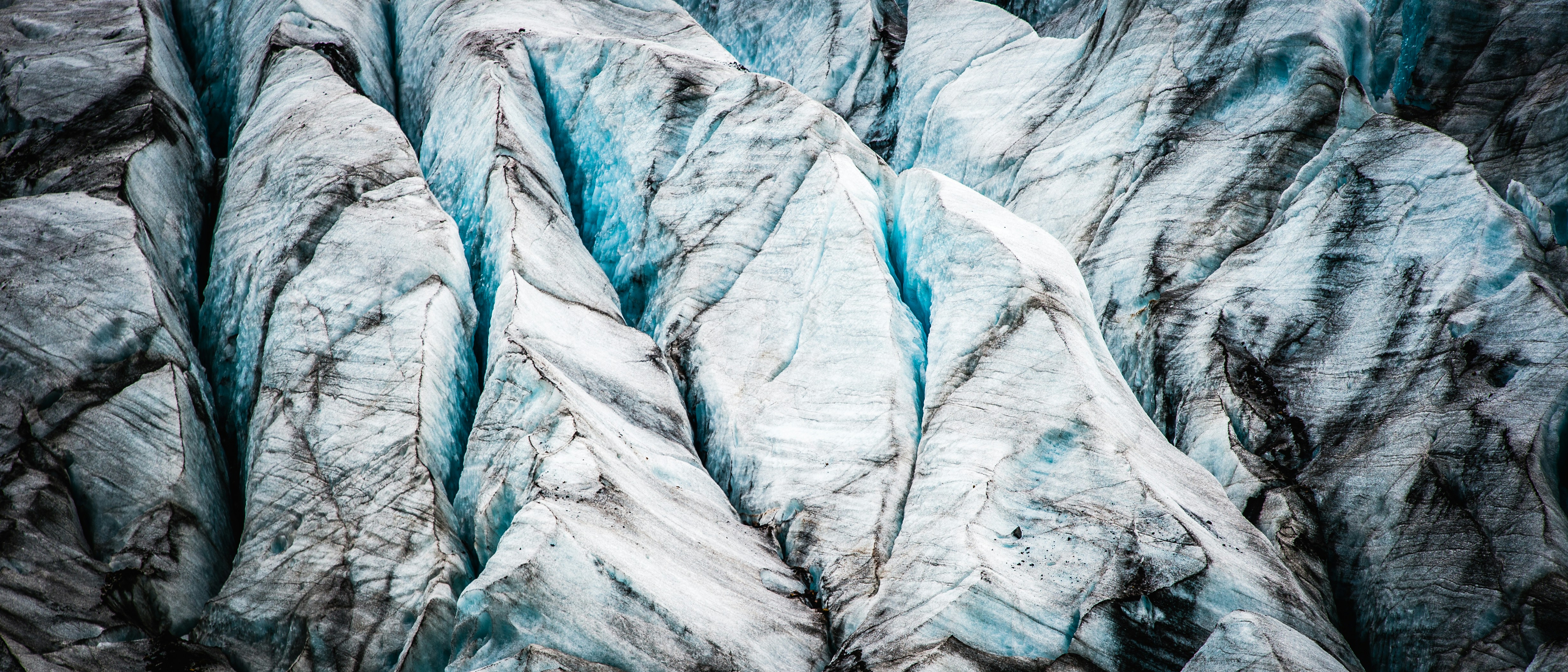 Close-up of Glacial Ice Crevasses