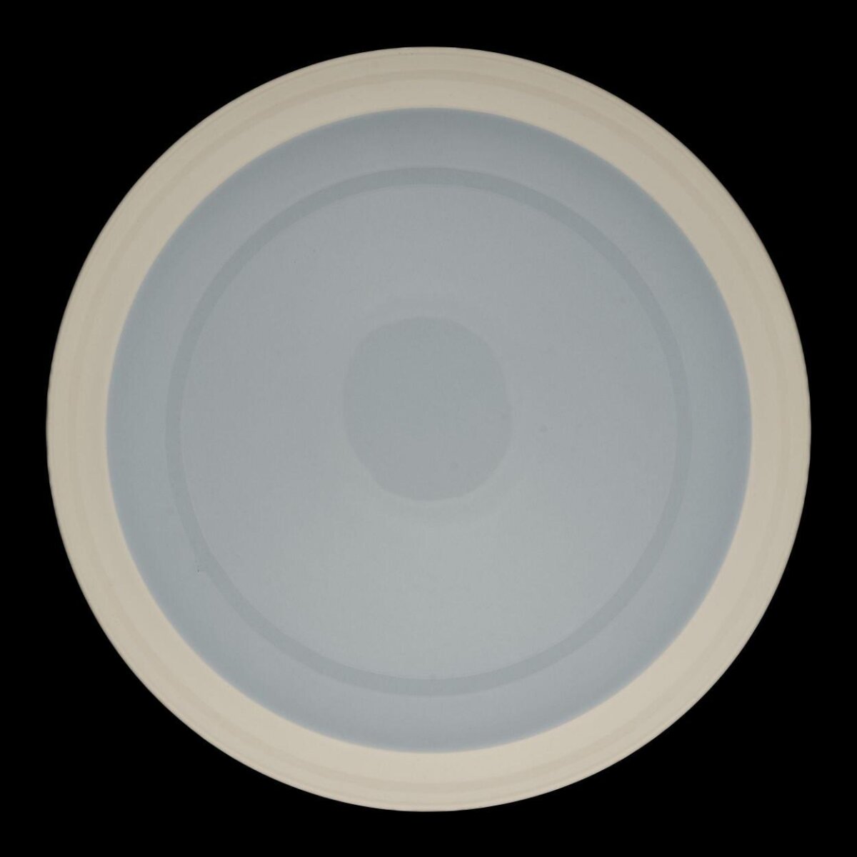 Round Ceramic Plate with Blue Gradient Rings