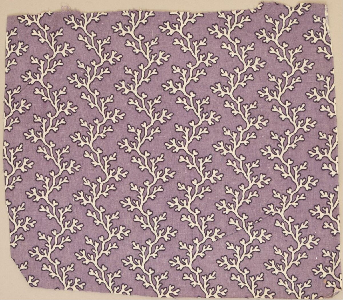 Purple Fabric with White Branch Pattern