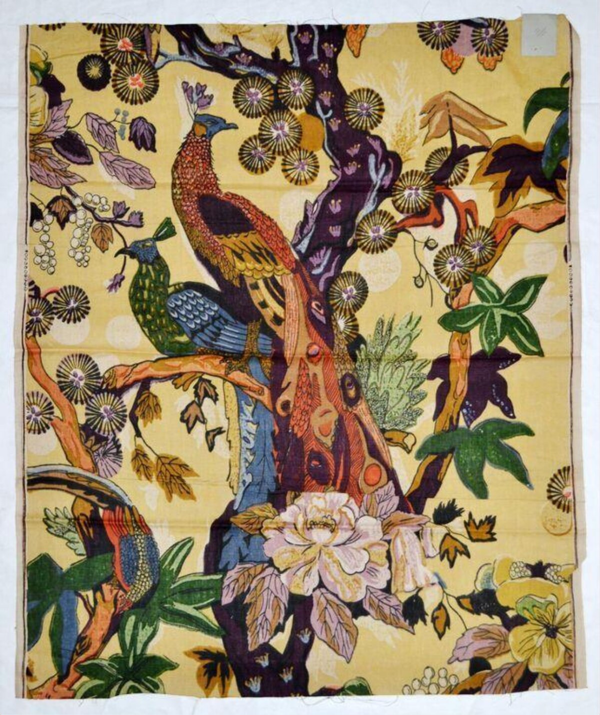 Bird Tree Floral Pattern Printed Fabric