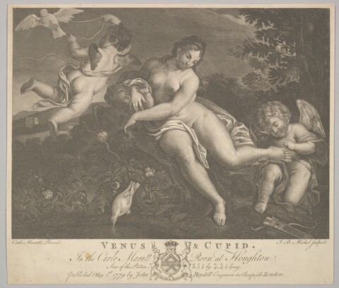 Engraving of Venus and Cupid
