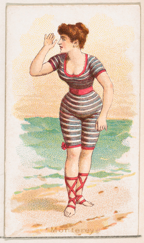Vintage Bather at Monterey Beach