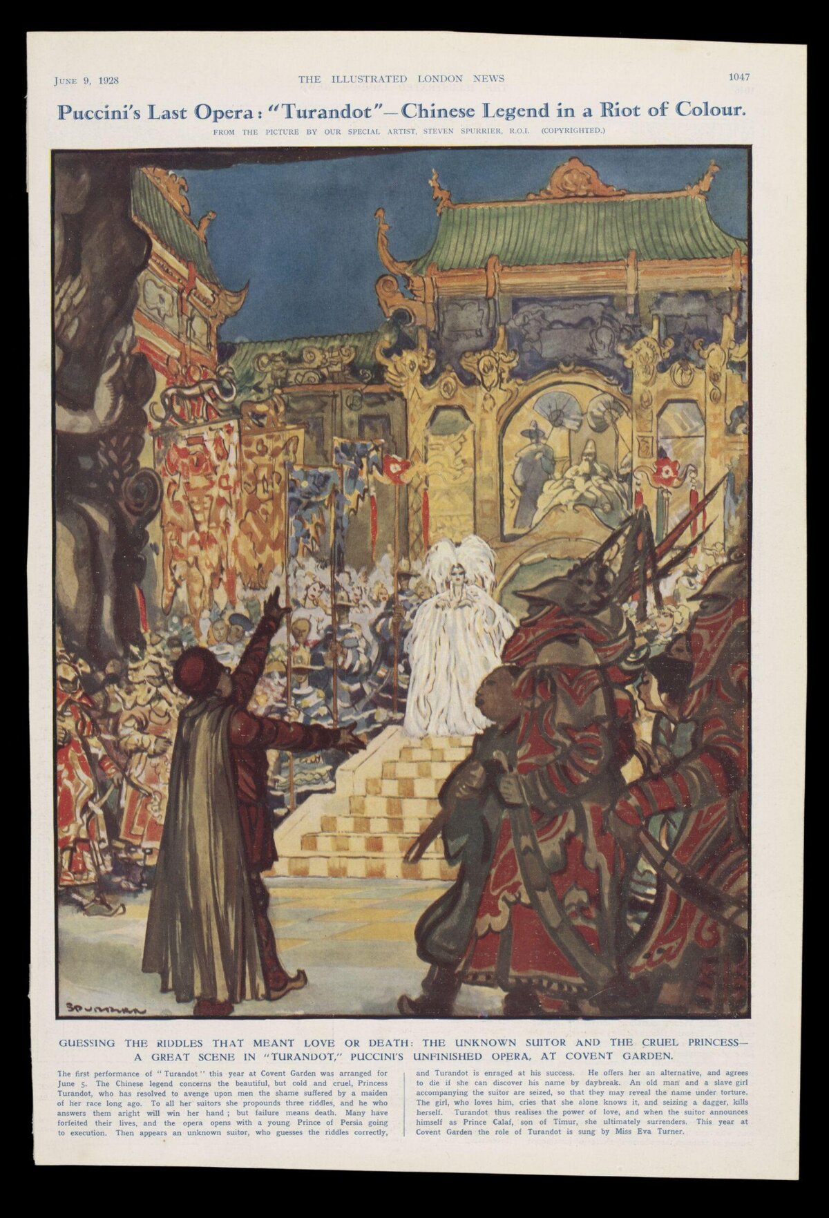 1928 Illustration of Puccini's Turandot