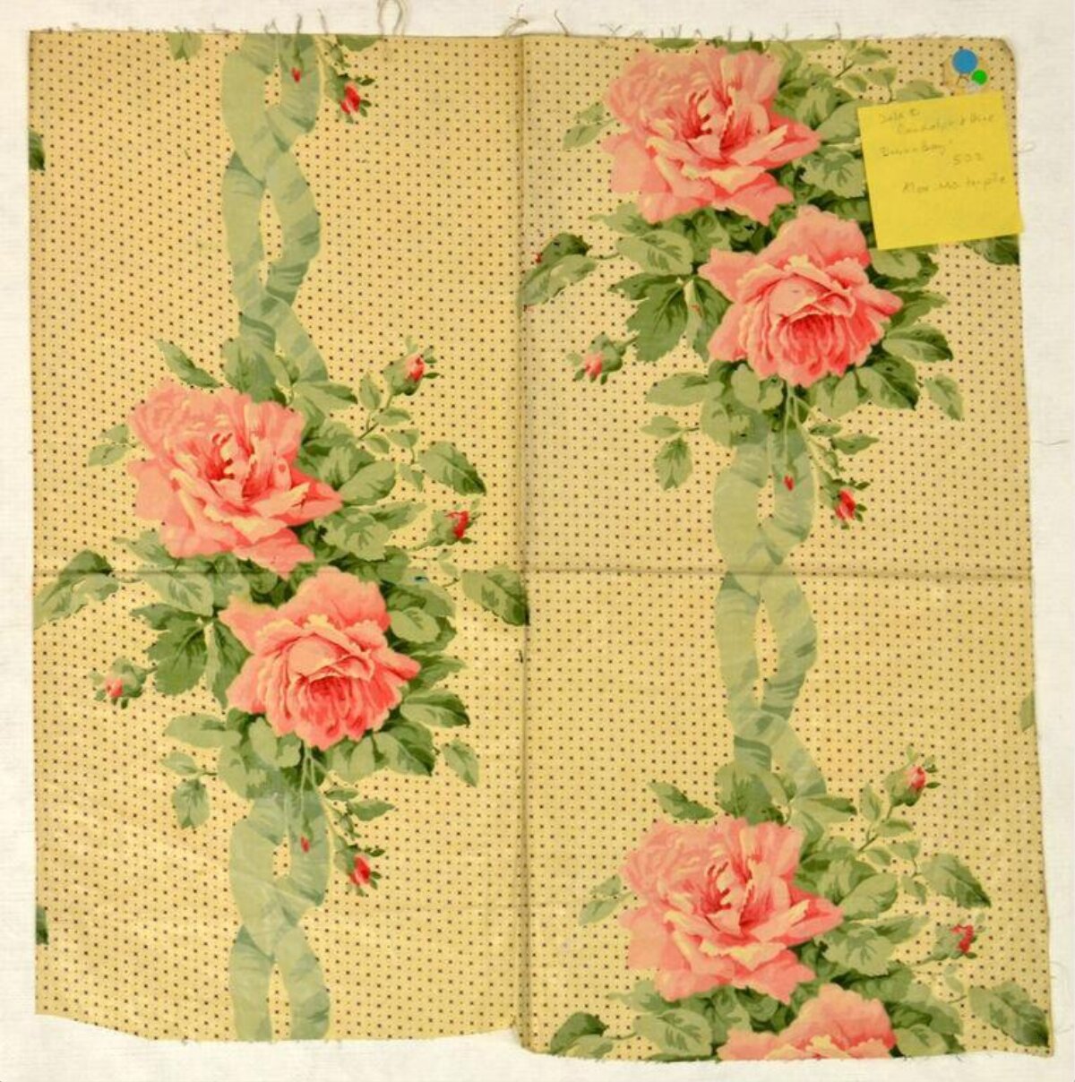 Vintage Rose Print Fabric Sample
