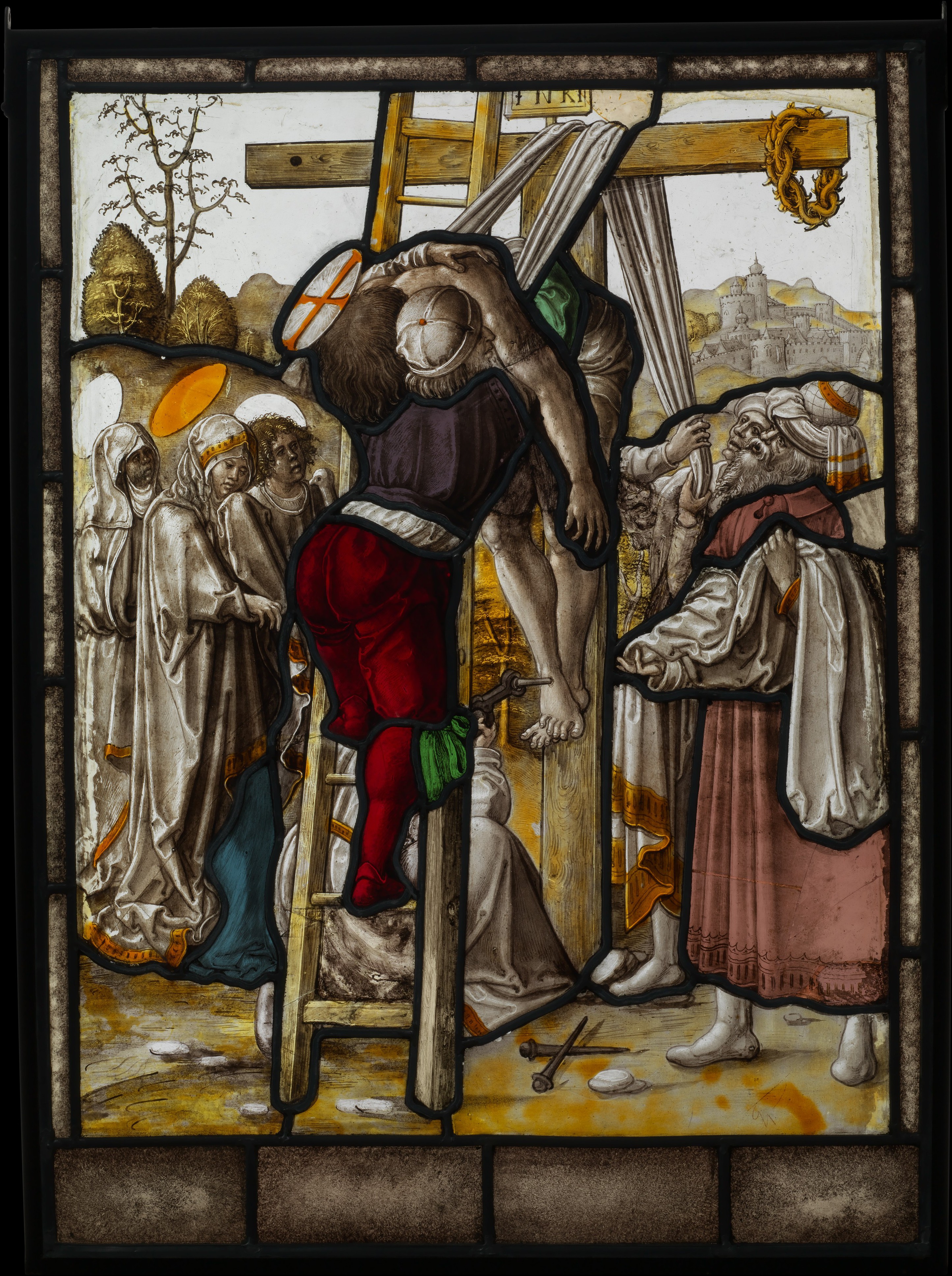 Deposition from the Cross Stained Glass