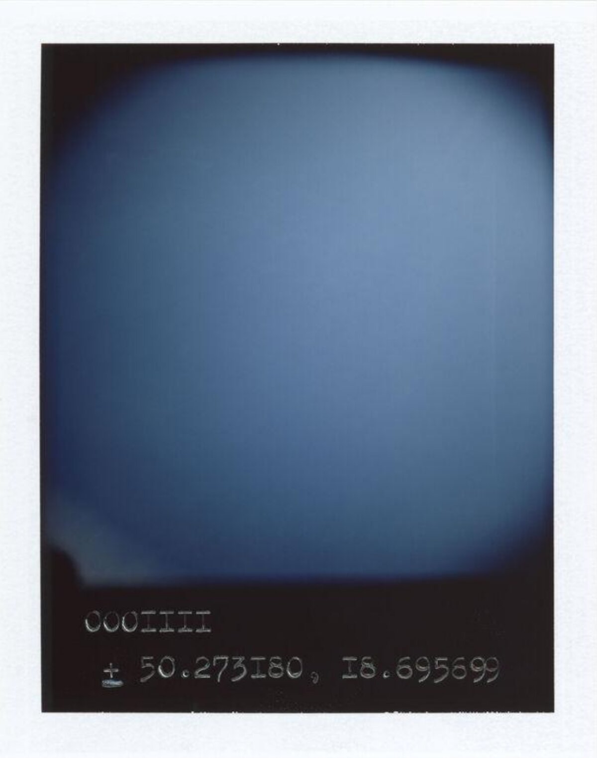 Blue Sky Polaroid with Coordinates