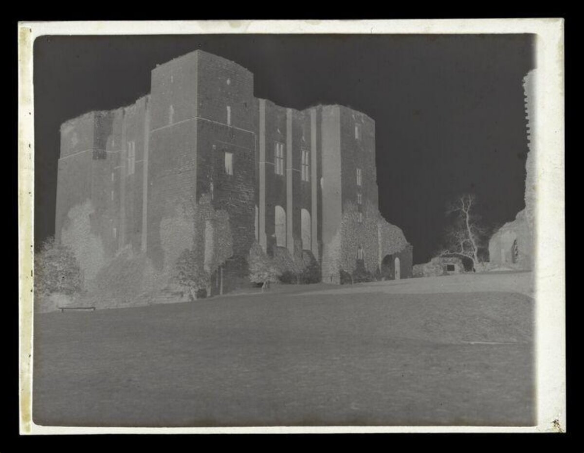 Vintage Negative of Castle Ruins