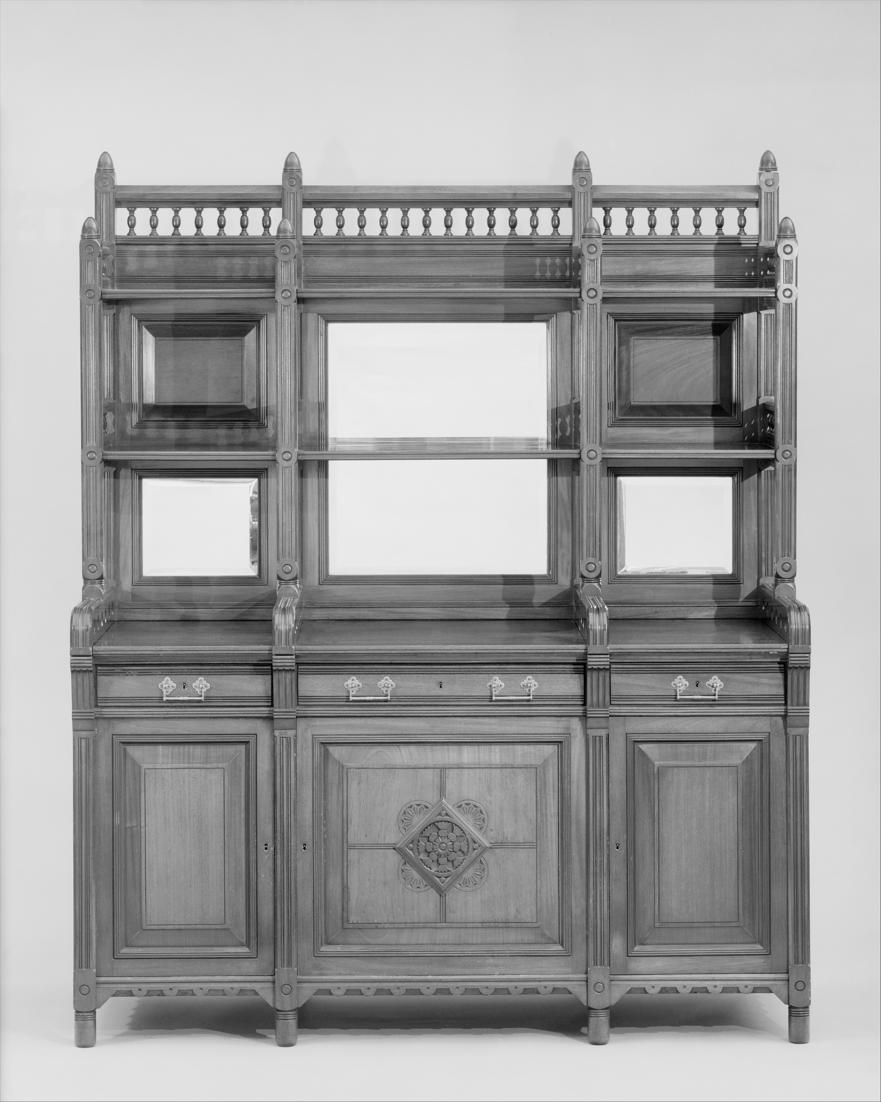 Vintage Wooden Display Sideboard