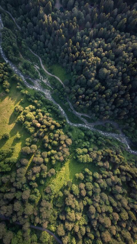 Aerial View of Forest River Valley