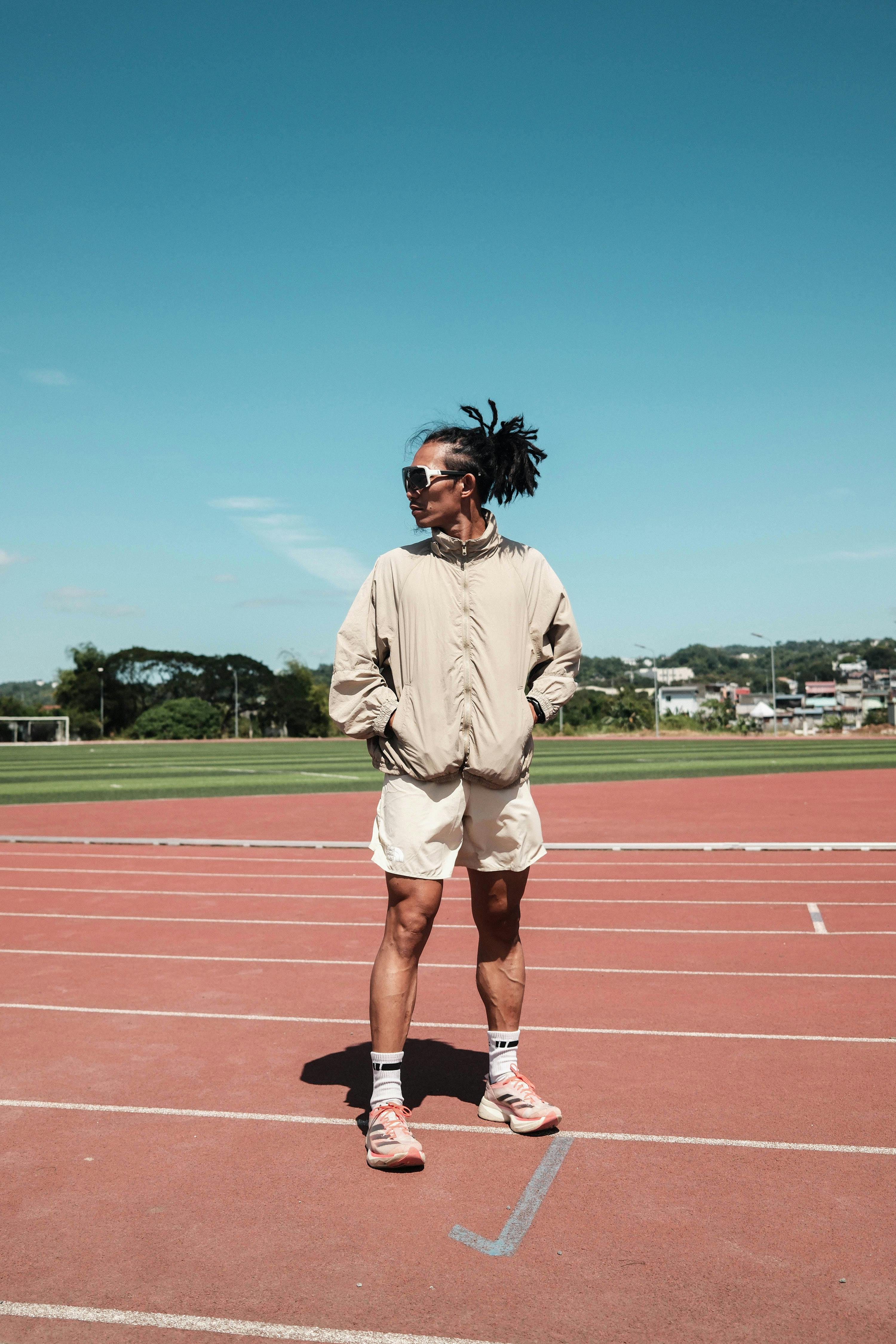 Fit Athlete on Running Track