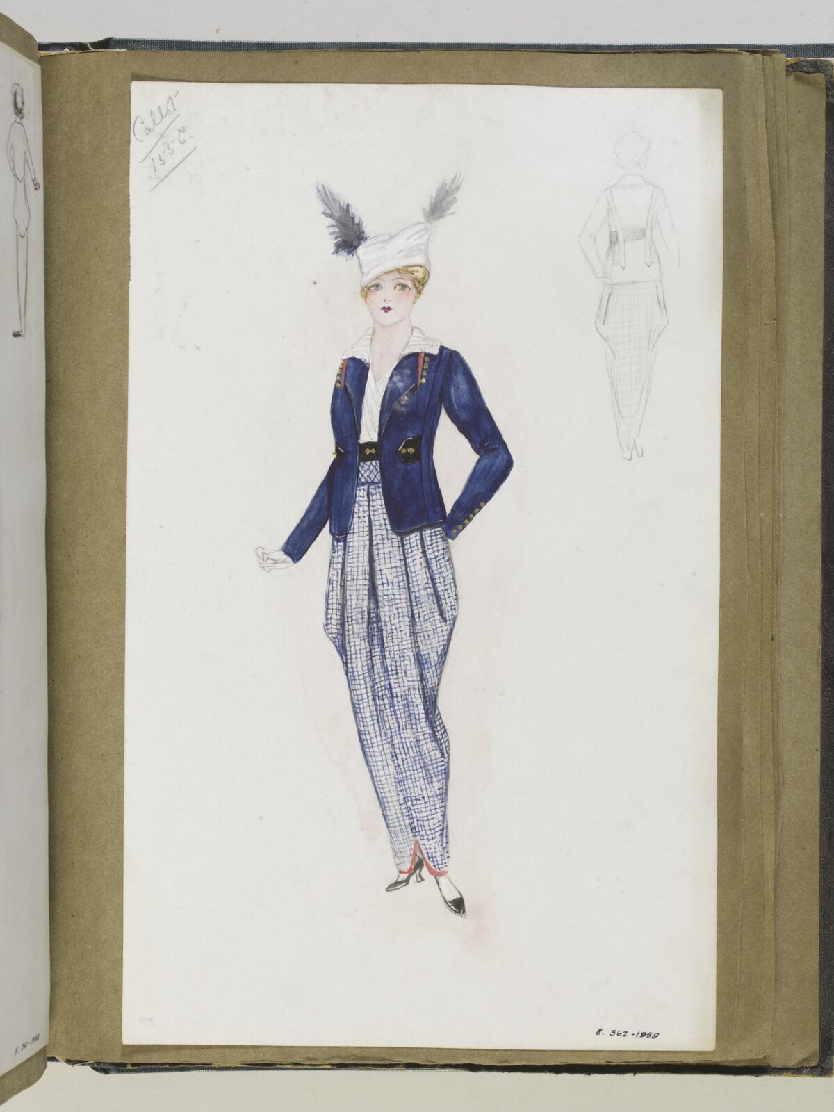 Early 20th Century Women's Fashion Sketch