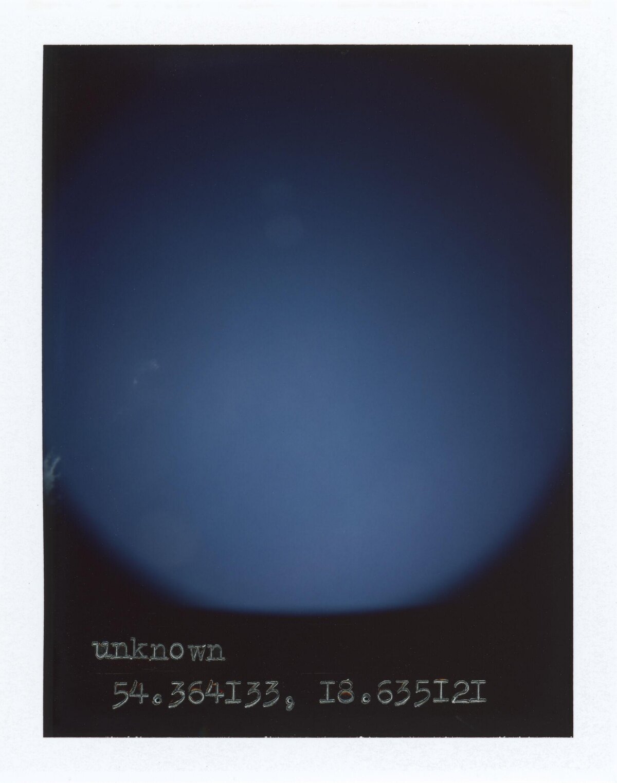 Polaroid Blue Sky With Coordinates