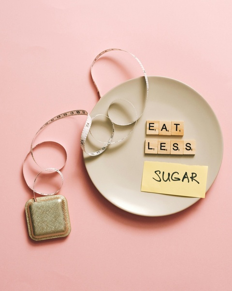 Eat Less Sugar Weight Loss Concept