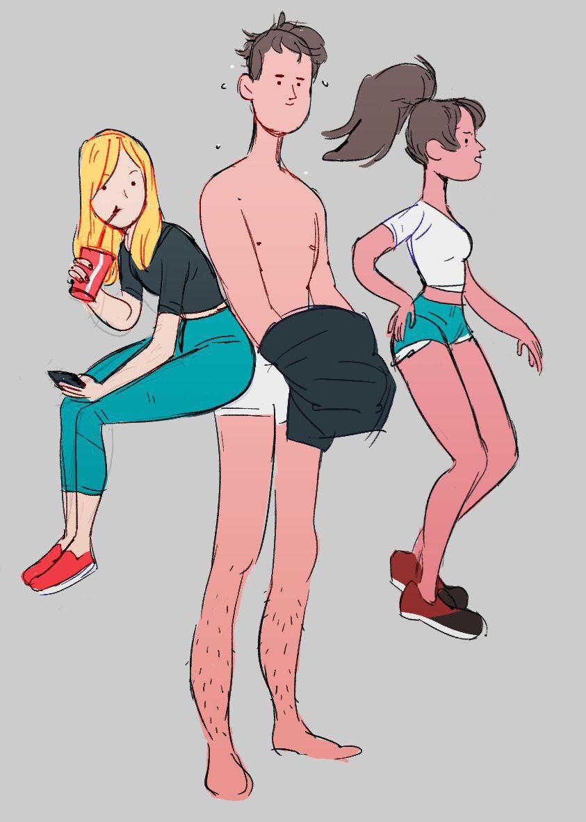 Optical Illusion Three People Drawing
