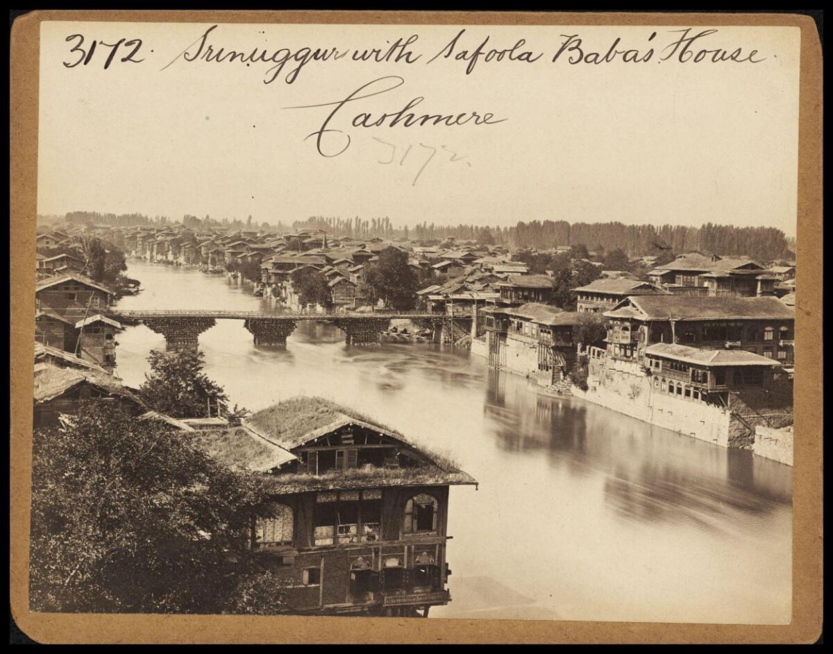 Vintage Srinagar River View Kashmir