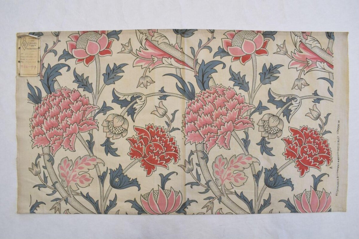 Vintage Floral Pattern Fabric Sample